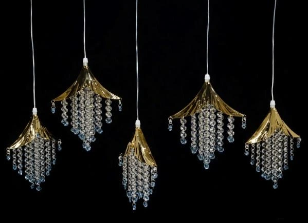 LED Hanging Light with Hanging Crystal Set of 10